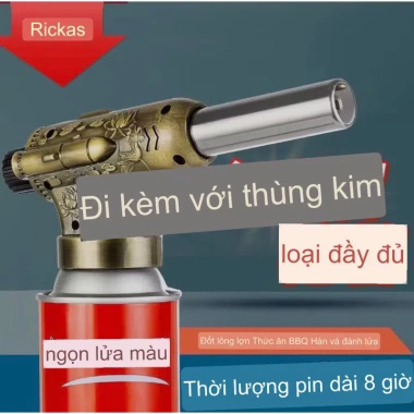 Khò Ga Mini Vỏ Thép Đánh Lửa Tự Động Hình Viên Đạn - Đèn Sáng Mạnh, An Toàn, Giá 137.750