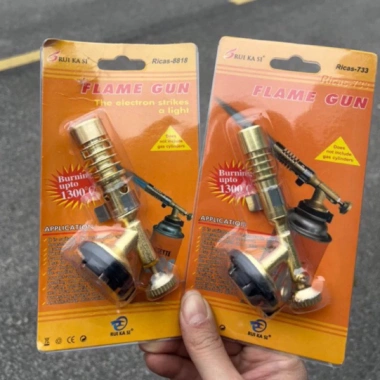 Khò Gas Mini 733 Mạ Đồng Mồi Lửa - Đèn Khò Ga Mini Giá 27.5k Tiết kiệm Điện máy H2T