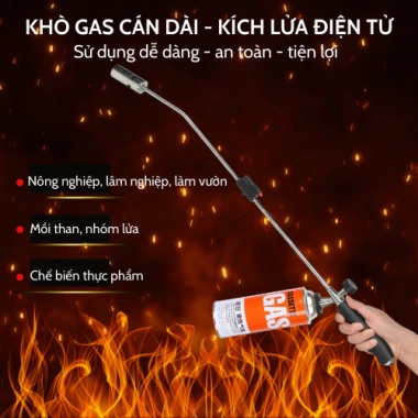Khò gas mini nướng BBQ, làm vườn - Kích lửa điện tử thông minh, an toàn, giá 445k