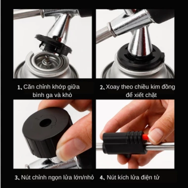 Khò gas mini nướng BBQ, làm vườn - Kích lửa điện tử thông minh, an toàn, giá 445k