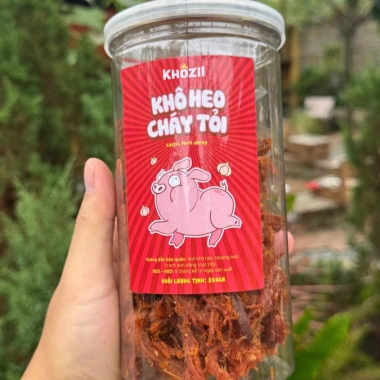 Khô Heo Cháy Tỏi 250gr - Hàng Ngon Xuất Khẩu, Tỏi Riêng, Giá 140k KHOZII FOOD