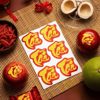 Kho lớn TP.HCM 1/2/5 tờ Team Decal Chữ Tài Lộc Kim Tuyền Dán Trái Cây Dài Bưới Bánh Kẹo Ngày Tết Giá chỉ 13.000 8