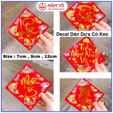 Kho Lớn TP.HCM - COMBO 100 Decal Dán Dưa Có Keo, Trang Trí Bánh Chưng, Bánh Tét, Dưa Hấu, Trái Cây - 95.000
