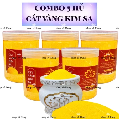 Kho lớn TPHCM Combo 5 Cát Vàng Kim Sa Đặt Bát Nhang Lư Hương Hàng Đẹp Loại 1 Giá 79.000đ