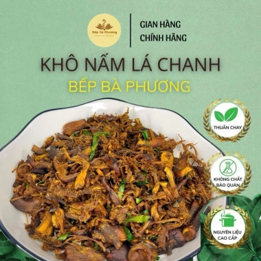 Khô Nấm Lá Chanh Bếp Bà Phương 500g – Cay cay, thơm ngon, mềm ngọt, không mì chính, 44.400đ