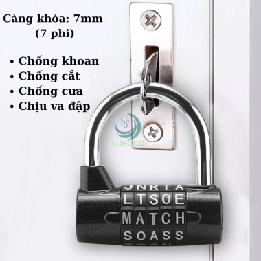 Khóa chữ cái 5 số an toàn - Chỉ 139.000đ, giảm từ 173.750đ, bảo vệ vali, balo, tủ 2