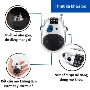 Khóa Dây 3 Số cho Xe Đạp Chống Trộm Điều Chỉnh Dây Vali Balo 99.000 VND 2