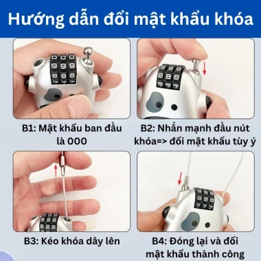 Khóa Dây 3 Số cho Xe Đạp Chống Trộm Điều Chỉnh Dây Vali Balo 99.000 VND 8