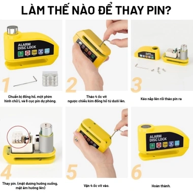 Khóa điạ xe máy TAYO - Bảo vệ phanh đĩa, báo động chống trộm, chỉ 90.000đ 7