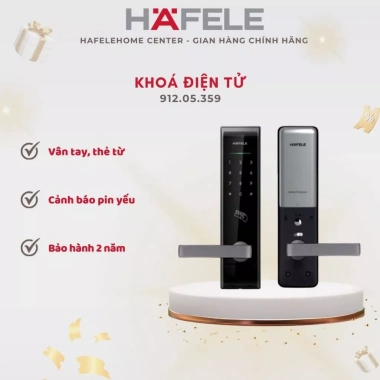 Khoá điện tử EL8.000‑TC Hafele 912.05.359 – Mở khóa vân tay, thẻ từ, mã số, an toàn cao cấp, giá 5,900,066 VND