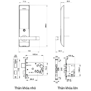 Khoá điện tử Hafele EL7.500-TC 912.05.716 - Thiết kế nhỏ sang trọng, giá 8.129.000₫ 3