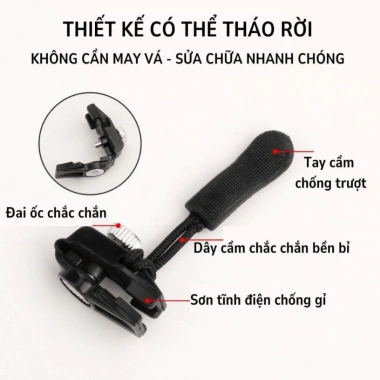 Khóa kéo thay thế đa năng 3 kích cỡ - Phụ kiện móc khóa quần áo cao cấp NGÓI HOME MK02, giá chỉ 19.000₫ 6
