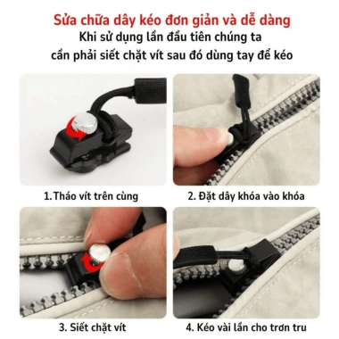 Khóa kéo thay thế đa năng 3 kích cỡ - Phụ kiện móc khóa quần áo cao cấp NGÓI HOME MK02, giá chỉ 19.000₫ 9