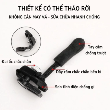 Khóa kéo thay thế đa năng 3 kích cỡ - Phụ kiện móc khóa quần áo MEHOM MK02, chỉ 19.000₫