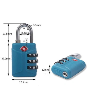 Khóa mật khẩu hải quan JURHOMIE TSA 3 chữ số chống trộm - Ổ khóa vali du lịch 2