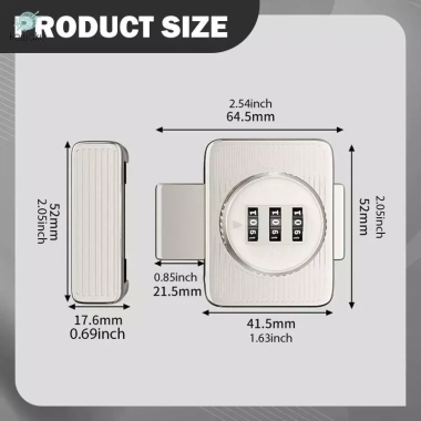 Khóa mật khẩu quay - Khóa tủ ngăn kéo hợp kim, bảo vệ không chìa khóa, 155.100₫