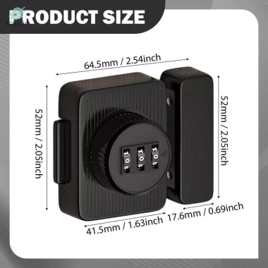 Khóa mật khẩu quay - Khóa tủ ngăn kéo hợp kim, bảo vệ không chìa khóa, 155.100₫