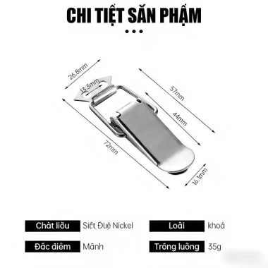 Khóa mỏ vịt cho hộp gỗ, khóa lò xo vali kéo - Bảo mật cao, Giá chỉ 8.270 VND 6 Khóa mỏ vịt cho hộp gỗ, khóa lò xo vali kéo - Bảo mật cao, Giá chỉ 8.270 VND 6
