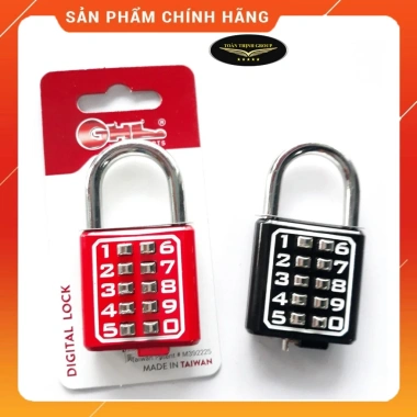 Khóa Số Bấm Cố Định 8/10 Số GHL Đài Loan Chính Hãng - Đen Đỏ 35mm/40mm