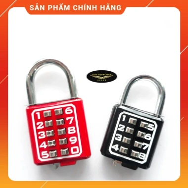 Khóa Số Bấm Cố Định 8/10 Số GHL Đài Loan Chính Hãng - Đen Đỏ 35mm/40mm