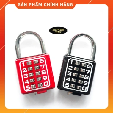 Khóa Số Bấm Cố Định 8/10 Số GHL Đài Loan Chính Hãng - Đen Đỏ 35mm/40mm