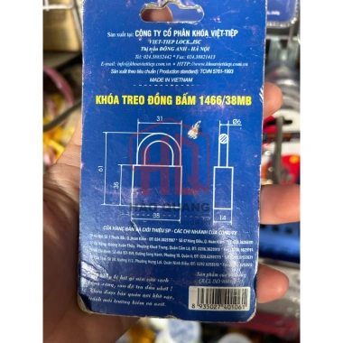Khóa Treo Việt Tiệp 4P 1.466/38M Bằng Đồng - Vàng Sang Trọng, Chống Gỉ, 132k 7