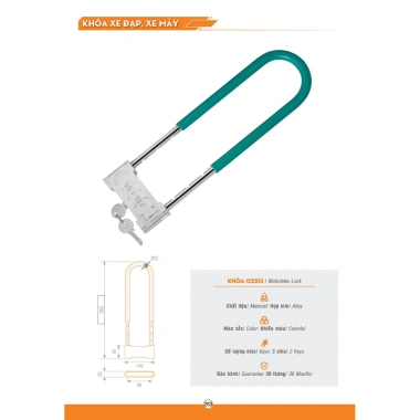 Khoá U dài ngắn Việt-Tiệp chất lượng cao an toàn bền bỉ giảm giá chỉ 405.000₫ 2
