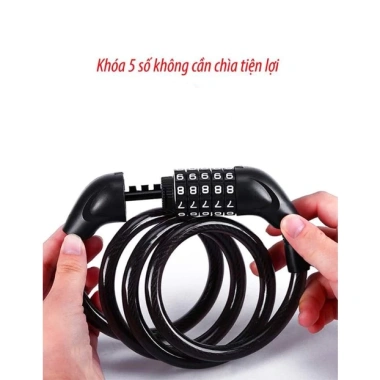 Khóa xe đạp cao cấp lõi thép không cắt, chống trộm, đổi mật khẩu, nhiều màu sắc 2 Khóa xe đạp cao cấp lõi thép không cắt, chống trộm, đổi mật khẩu, nhiều màu sắc 2