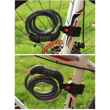 Khóa xe đạp cao cấp lõi thép không cắt, chống trộm, đổi mật khẩu, nhiều màu sắc 5 Khóa xe đạp cao cấp lõi thép không cắt, chống trộm, đổi mật khẩu, nhiều màu sắc 5