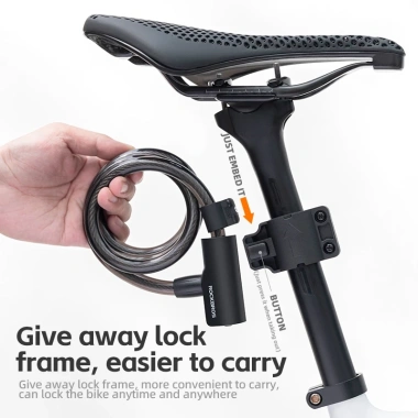 Khóa xe đạp cáp thép ROCKBROS - Chìa khóa an ninh chống trộm cho xe đạp đường trường & MTB, giá ưu đãi 199.924 VND 5 Khóa xe đạp cáp thép ROCKBROS - Chìa khóa an ninh chống trộm cho xe đạp đường trường & MTB, giá ưu đãi 199.924 VND 5