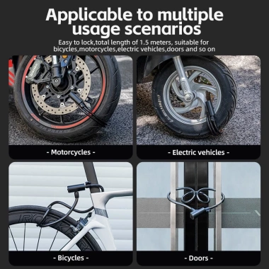Khóa xe đạp cáp thép ROCKBROS - Chìa khóa an ninh chống trộm cho xe đạp đường trường & MTB, giá ưu đãi 199.924 VND 8 Khóa xe đạp cáp thép ROCKBROS - Chìa khóa an ninh chống trộm cho xe đạp đường trường & MTB, giá ưu đãi 199.924 VND 8