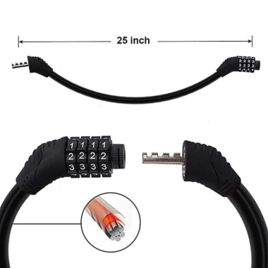 Khóa Xe Đạp Thể Thao Chống Trộm 4 Số - Dây Treo Yên, Giá chỉ 40.000 VND 3
