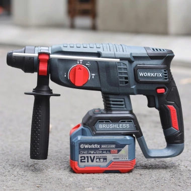 Khoan bê tông 3 chức năng WORKFIX WF‑RH2.326BL, lực đập 2.3J, đầu gài SDS PLUS 26mm, không than, giá 867.000₫ 5
