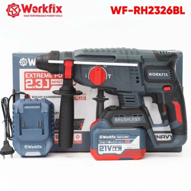 Khoan bê tông 3 chức năng WORKFIX WF‑RH2.326BL, lực đập 2.3J, đầu gài SDS PLUS 26mm, không than, giá 867.000₫ 7