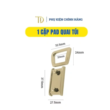 Khoen Quai Túi Nam Pad Kim Loại Không Gỉ - Phù Hợp Cặp Túi Da Văn Phòng Cao Cấp, 136.000₫