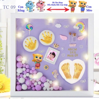 Khung ảnh in dấu chân tay bé - Quà tặng ý nghĩa cho bé thôi nôi, đầy tháng, giá ưu đãi 100k 3