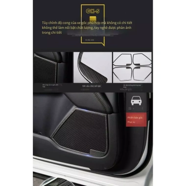 Khung bảo vệ còi cửa Mazda CX5 2.017-2.026 - Titan đen thép không gỉ