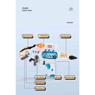 Khủng long robot cầm tay có nhạc và đèn sôi động - Giá ưu đãi 155.000 VND