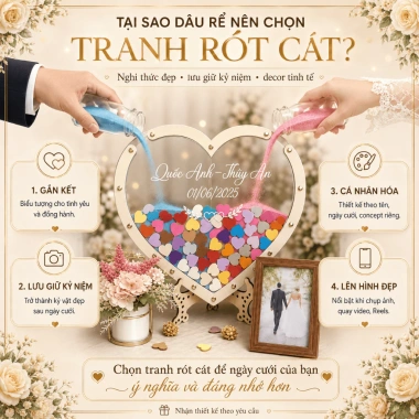 Khung Tranh Rót Cát Đám Cưới Nghi Lễ Gắn Kết Độc Đáo, In Theo Yêu Cầu, Tặng Cát