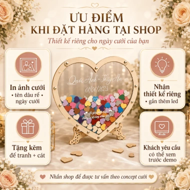 Khung Tranh Rót Cát Đám Cưới Nghi Lễ Gắn Kết Độc Đáo, In Theo Yêu Cầu, Tặng Cát
