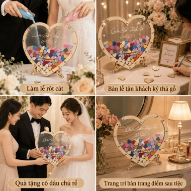 Khung Tranh Rót Cát Đám Cưới Nghi Lễ Gắn Kết Độc Đáo, In Theo Yêu Cầu, Tặng Cát