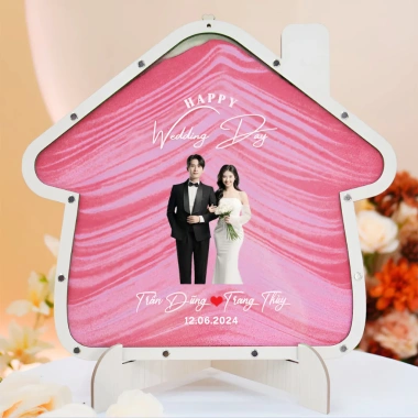 Khung Tranh Rót Cát Đám Cưới Nghi Lễ Gắn Kết Độc Đáo, In Theo Yêu Cầu, Tặng Cát