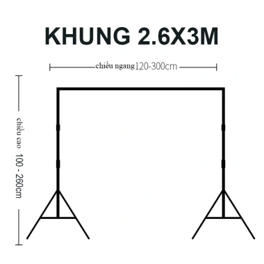 Khung treo phông di động 2m 3m kèm túi đựng livestream lookbook Gippy Decor 300k