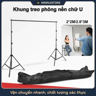 Khung treo phông nền U size rộng – Chụp ảnh, quay video, lookbook, livestream, tặng 4 kẹp + túi, giá 196.460₫