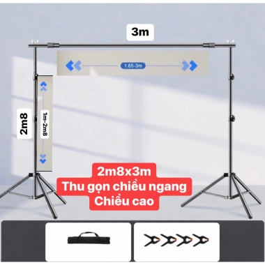 Khung treo phông V2 gấp gọn kiểu mới, tách nền, hỗ trợ livestream và quay sản phẩm, độ bền cao, dễ lắp đặt, giảm còn 399.000đ 7 Khung treo phông V2 gấp gọn kiểu mới, tách nền, hỗ trợ livestream và quay sản phẩm, độ bền cao, dễ lắp đặt, giảm còn 399.000đ 7