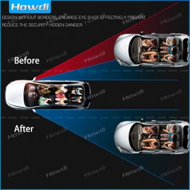 Khung Tròn Lồi Gương Điểm Mù An Toàn Lái Xe Góc Rộng 360 độ Có Thể Điều Chỉnh Gương Chiếu Hậu Trong Suốt 6