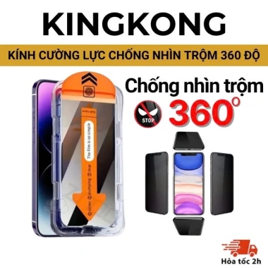 KHUNG TỰ DÁN Kính Cường Lực KINGKONG K360 chống nhìn trộm, chống vỡ, bảo mật iPhone 11-17 - 39.000₫