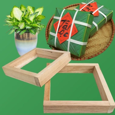 Khuôn bánh chưng gỗ Dày Đặn Cứng Cáp - Đa kích thước 12-20cm, giá 11.000 VND 3