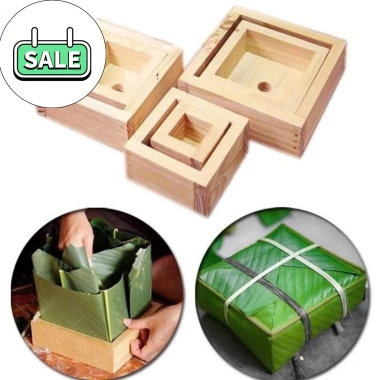 Khuôn bánh chưng set 2 trong 1 khung gỗ đa kích thước 10‑20cm - Giá 22.000₫