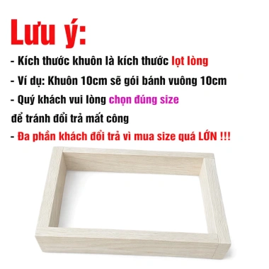 Khuôn bánh chưng víp gỗ 1,8cm dày cứng chắc - Hỏa Tốc HCM - các size 16-18-20-24cm